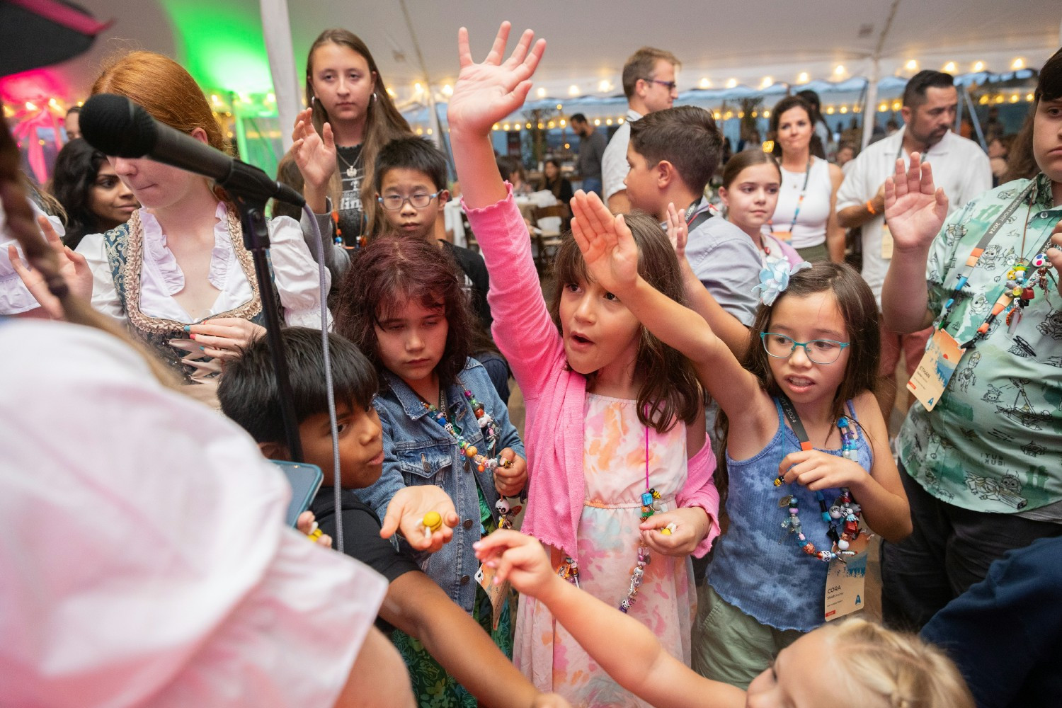 Kids of employees participating in activities at our annual retreat.