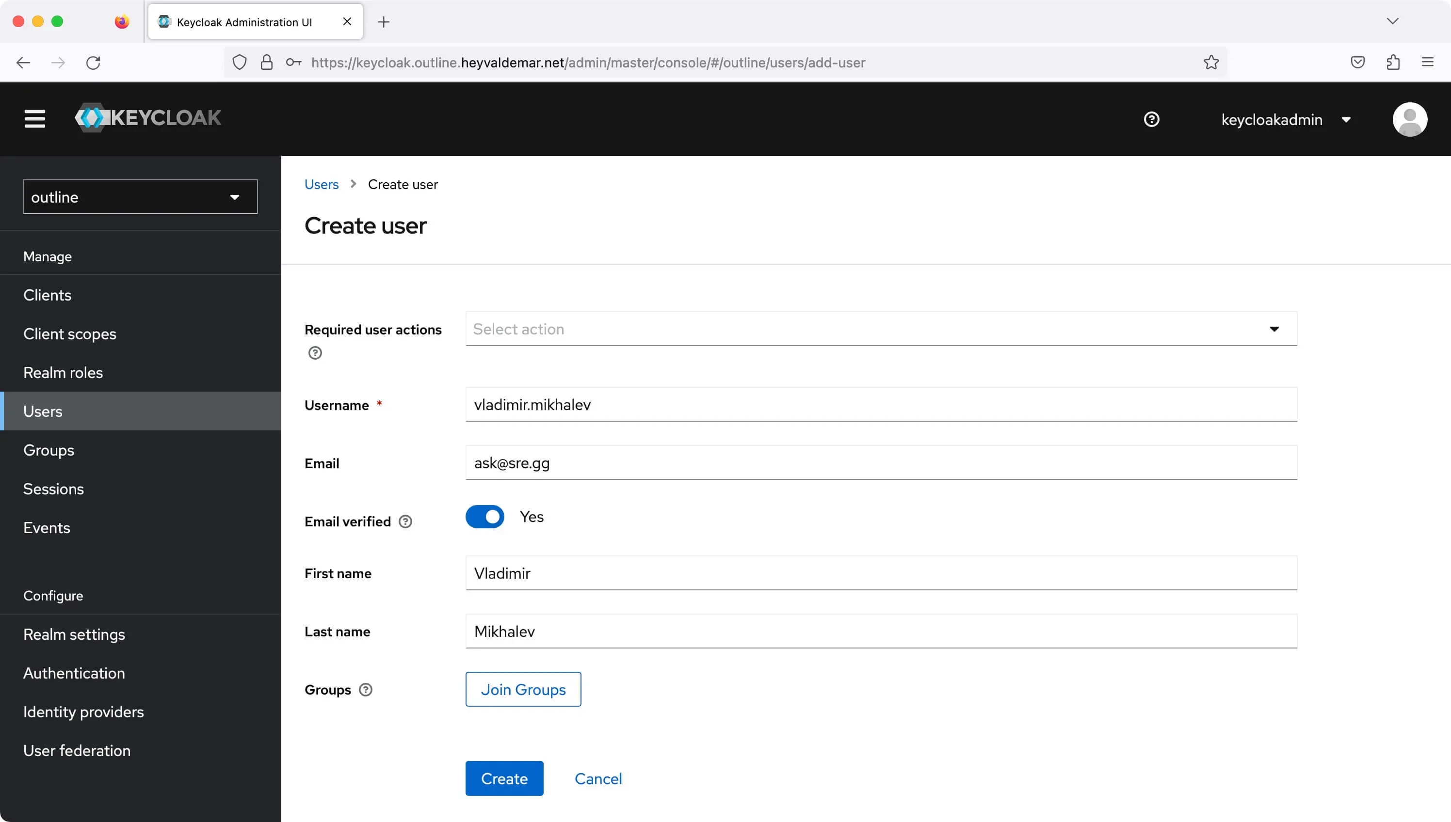 Install Outline and Keycloak Using Docker Compose - Step 19
