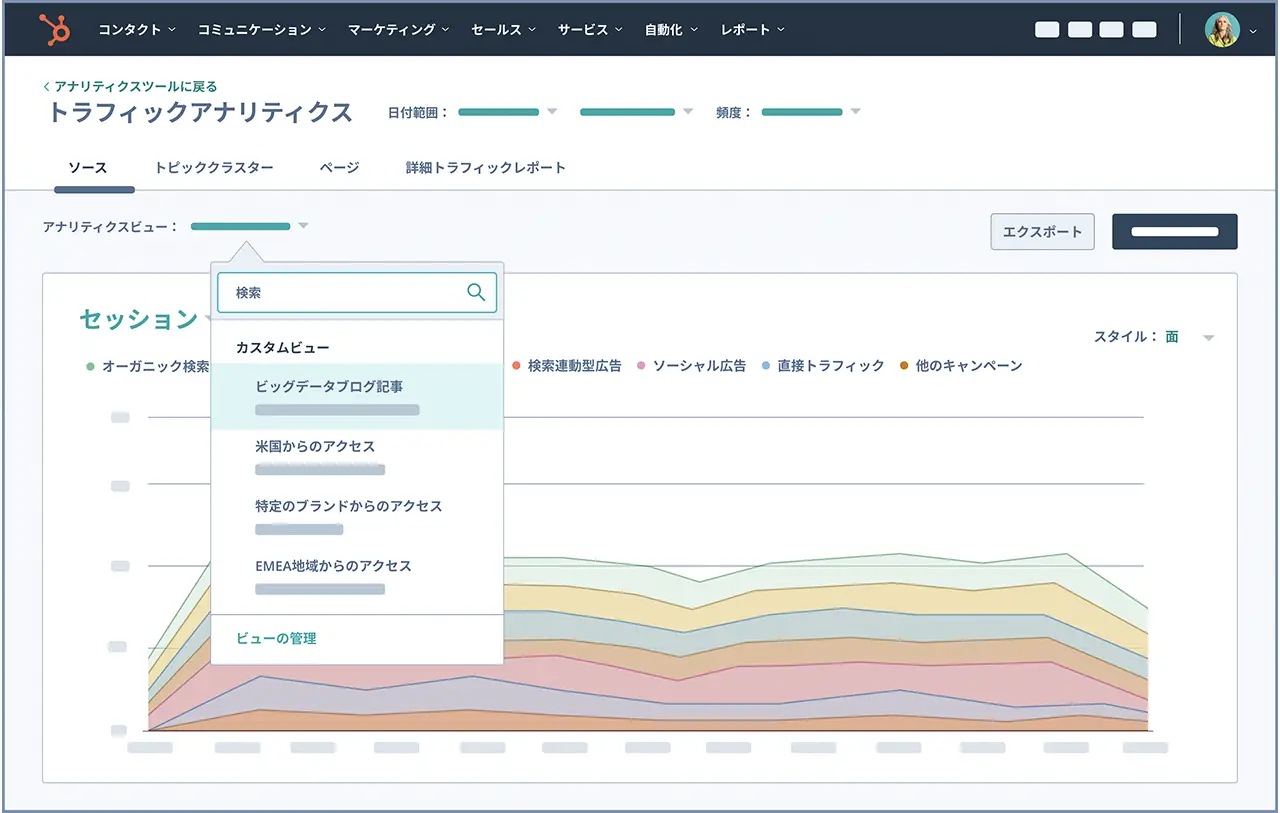 HubSpotのCMSツール_ウェブサイトアナリティクス