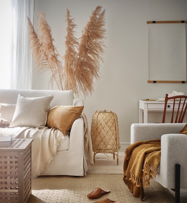 An acacia HOL storage table in the living room