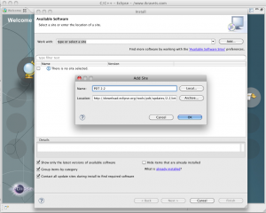 Eclipse Galileo -> Add New Site -> PDT Eclipse Galileo -> Add New Site -> PDT