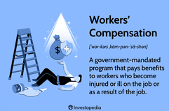 Workersâ Compensation: A government-mandated program that pays benefits to workers who become injured or ill on the job or as a result of the job.