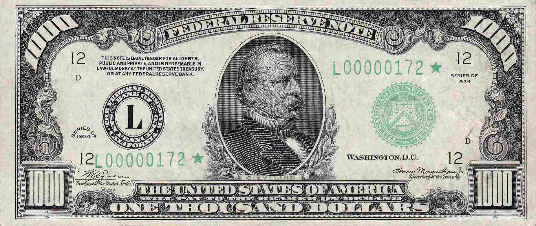 $1,000 Bill