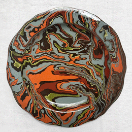 Marbled Scalloped Charger Plate in Lima (DN #018)