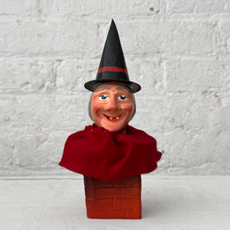 Papier-Mâché Witch Head on Candy Box