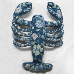 Megan Silk Velvet Lobster in Riviera Blue