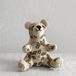 Moira Silk Velvet Small Bear in Ivory