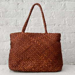 Leather Dragon Diffusion Vintage Mesh Tote in Tan