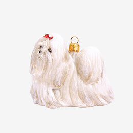 White Shi Tzu Ornament