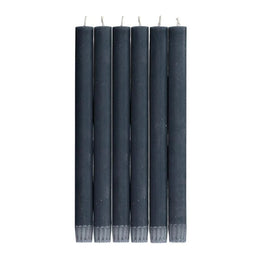 Set of 6 Candles in Gunmetal Grey