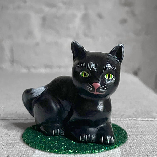 Papier Mâché Small Black Cat