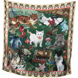 "La Vie des Chats" Silk Scarf