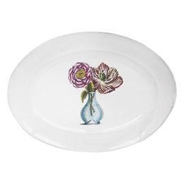 Blue Vase with Flowers Platter