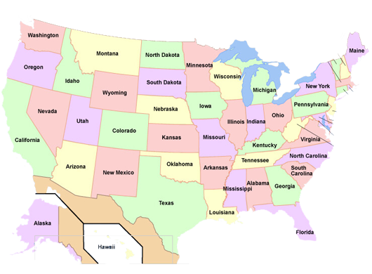 Map of the United States