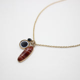 Elizabeth Banded Agate Evil Eye Sapphire Teardrop Necklace