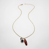 Elizabeth Banded Agate Evil Eye Sapphire Teardrop Necklace