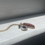 Elizabeth Banded Agate Evil Eye Sapphire Teardrop Necklace