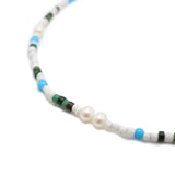 Limited Edition Major Color Blue Green Pearl Choker