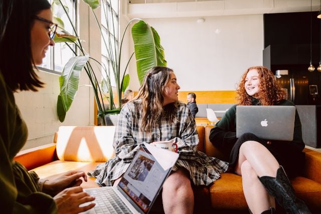 two women at a work meeting