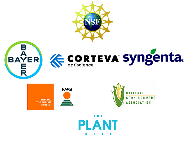 Logos of sponsors for the 2024 Maize Genetics Meeting