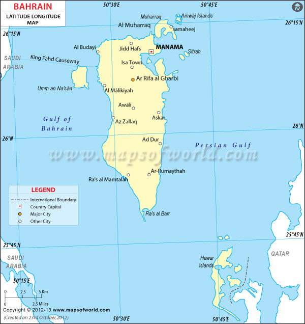 Bahrain Latitude and Longitude Map