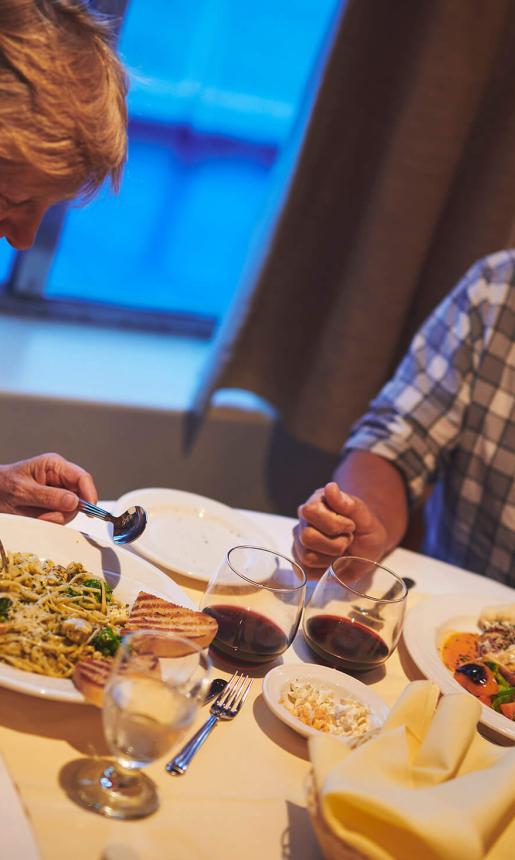 A couple having a meal