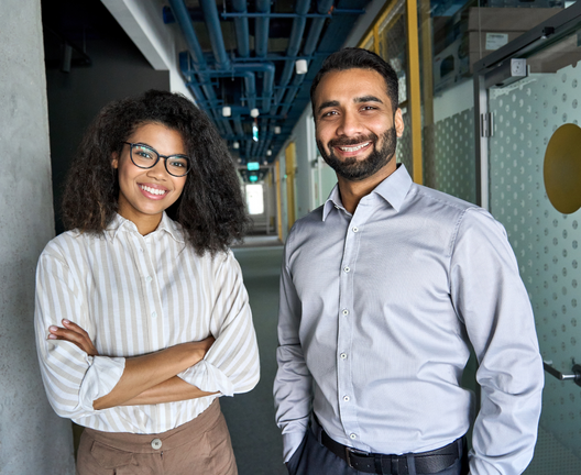 Male and Female Student smiling