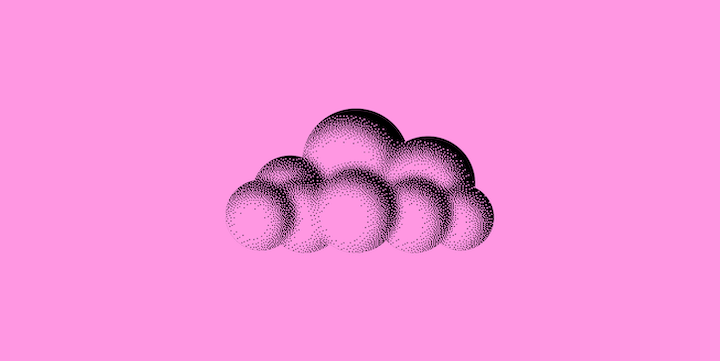 Cloud with pink background