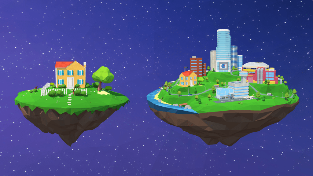 NASA Home and City illustration