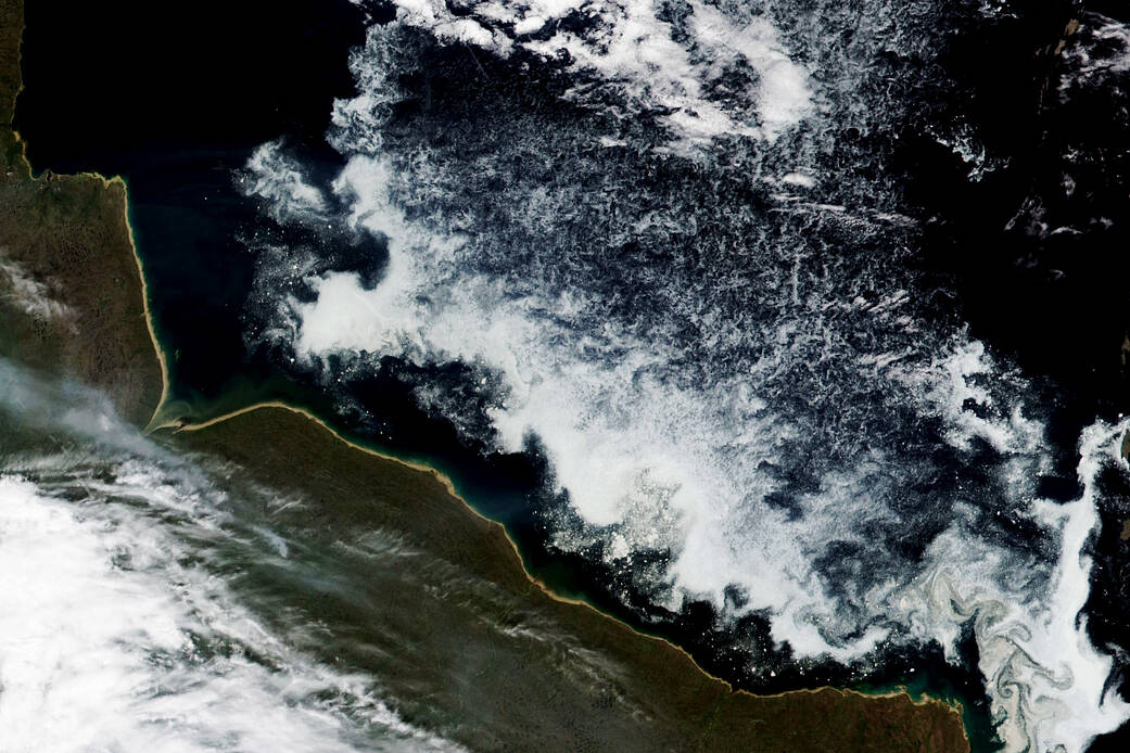 Fragmented sea ice in Hudson Bay in June 2023.