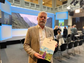 Forbundsleder Morten Wedege ved fremleggelsen av naturmeldingen .