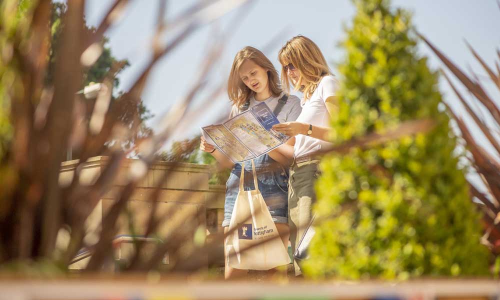 Visitors finding their way around University Park