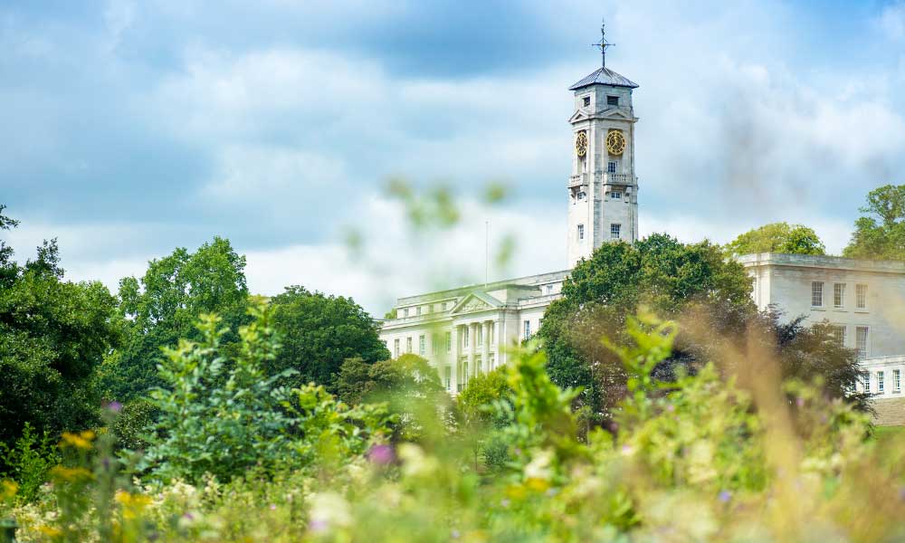 View of Trent Building from Highfields Lake, University Park