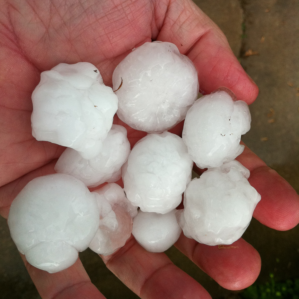 hamd holding hailstones