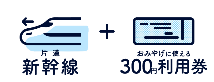 新幹線+おみやげに使える300円利用券