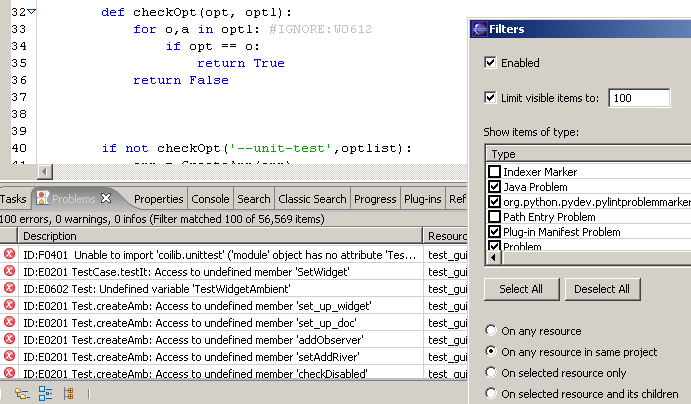 running in Eclipse with Pydev