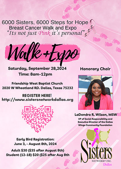 6000 Sisters, 6000 Steps for Hope - Breast Cancer Walk and Expo - Sisters Network Dallas