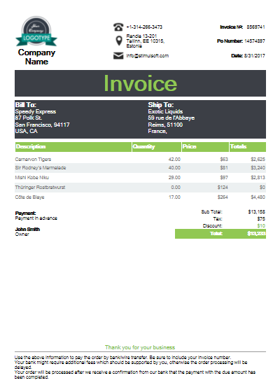 Business Invoice