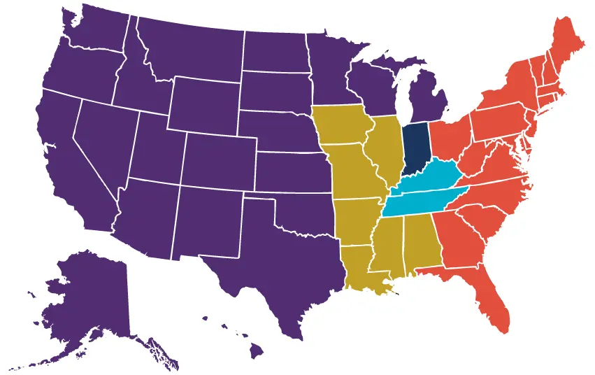 map of admissions counselors