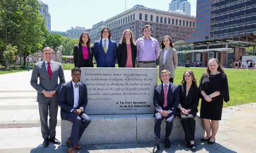 FIRE's 2022 summer interns at Independence Mall in Philadelphia.