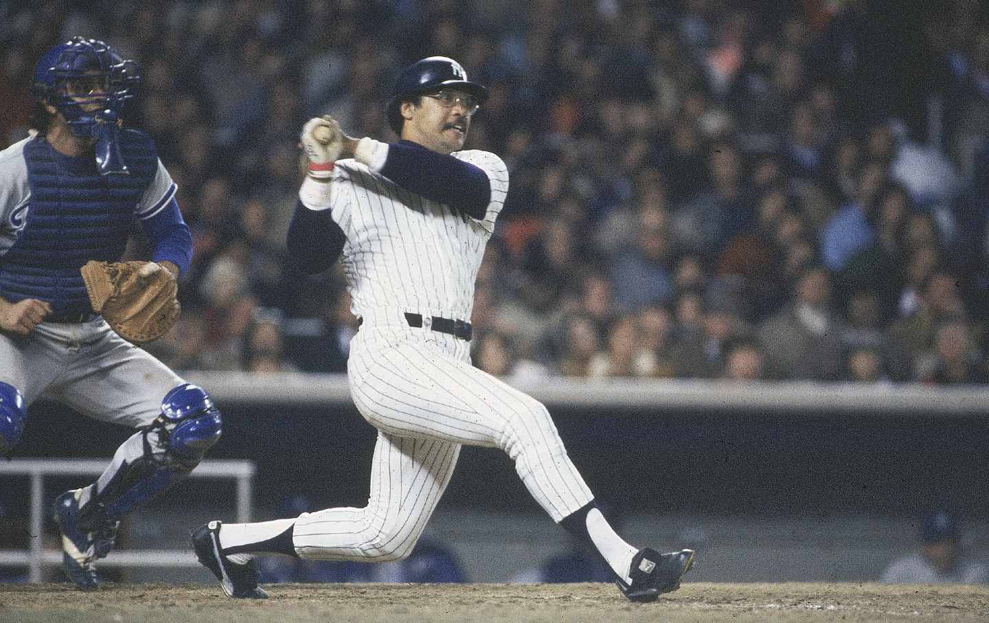 Reggie Jackson playing baseball