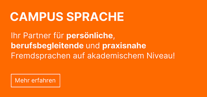 Mit Klick auf die Kachel gelangen Sie auf die Seite des Campus Sprache.