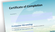 Rainwater Harvesting Training Completion Certificate Rainwater Harvesting Training Completion Certificate