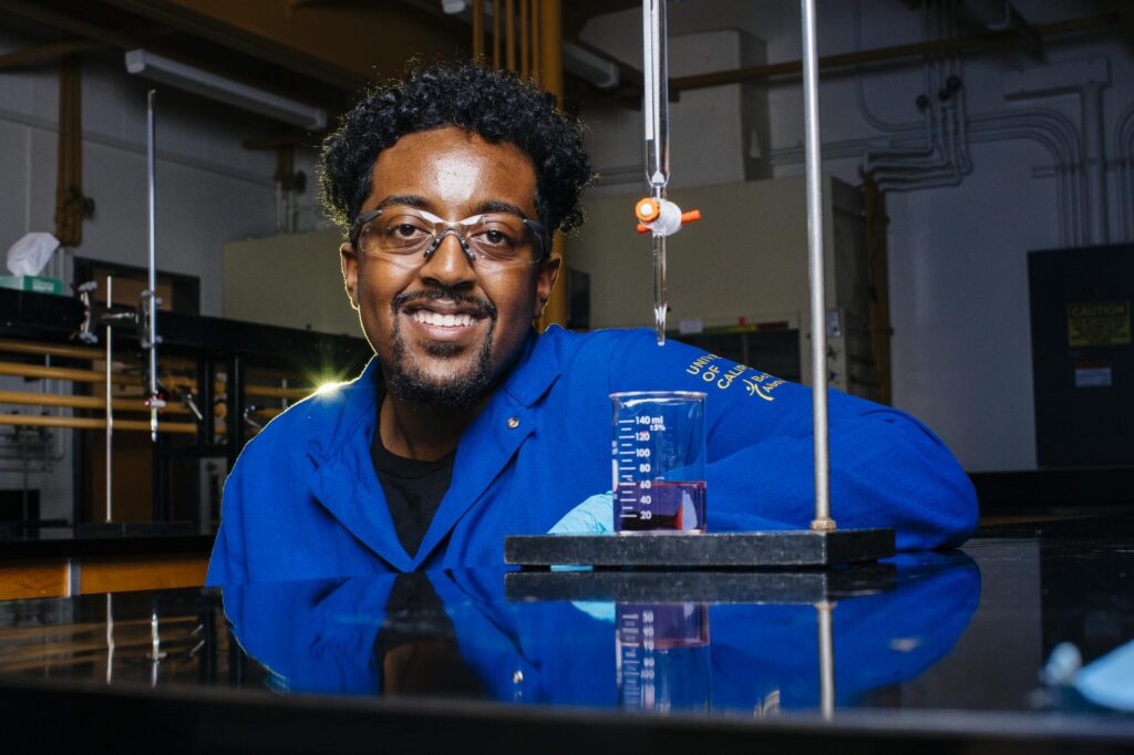 Portrait of a man in a chemistry lab