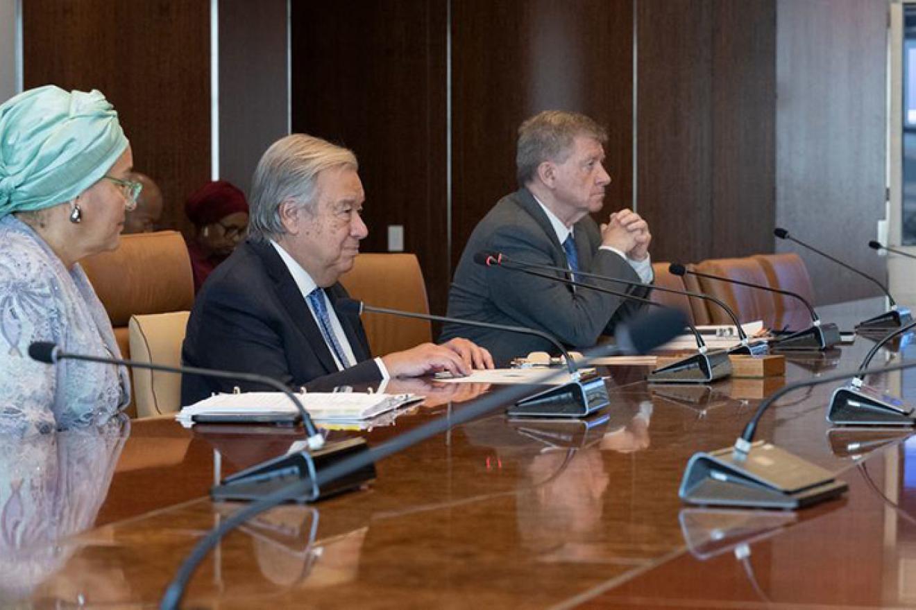 UN Photo/Manuel Elías. UN Secretary-General António Guterres participates in a global call for action ahead of the Summit of the Future.