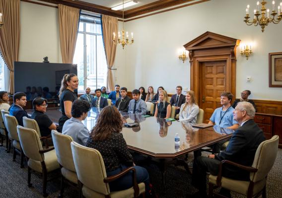 Agriculture Secretary Tom Vilsack with interns