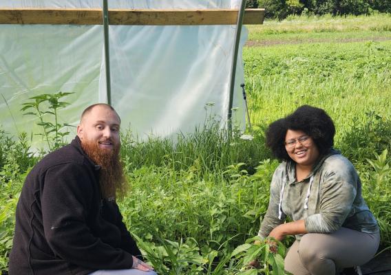 Veterans Tsiltiyah Fogle and her husband Charles Fogle on their farm