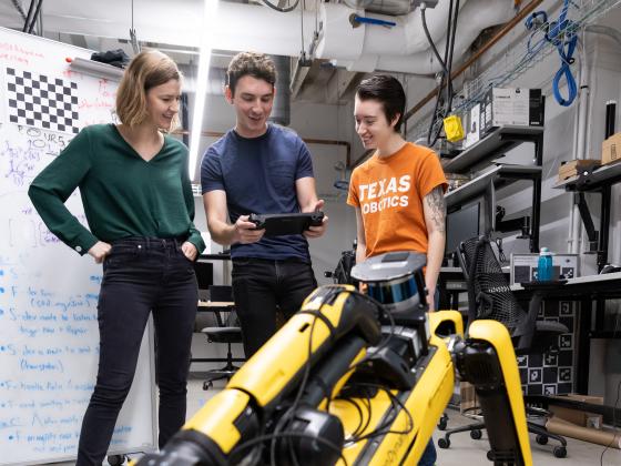 students in robotics lab