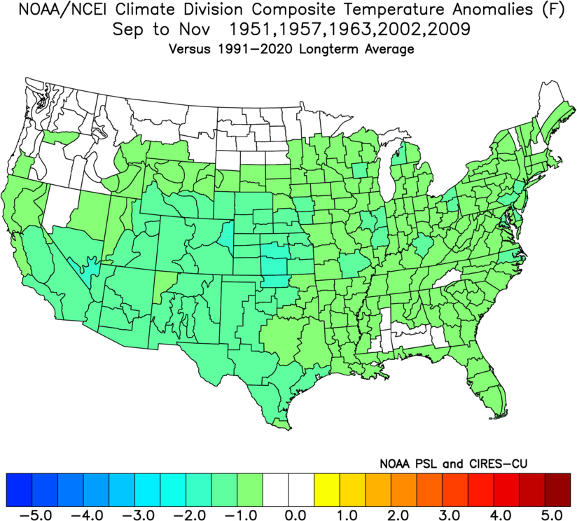 El Nino Fall (SON) moderate episodes