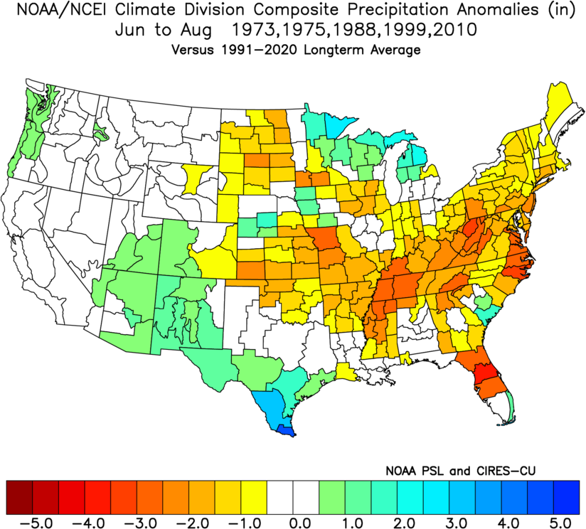 La Nina summer (JJA) moderate episodes